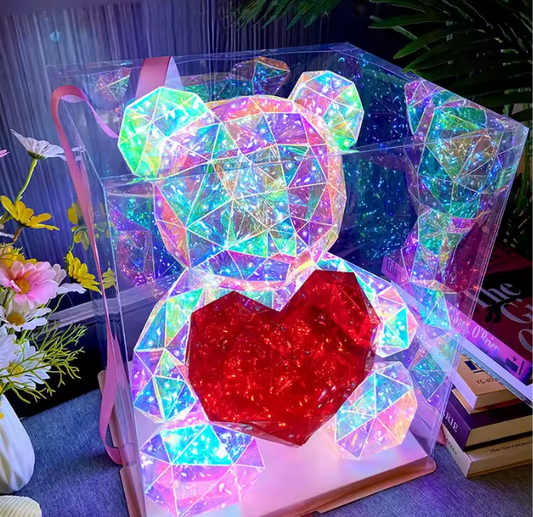 Osito luminoso con un corazón romántico