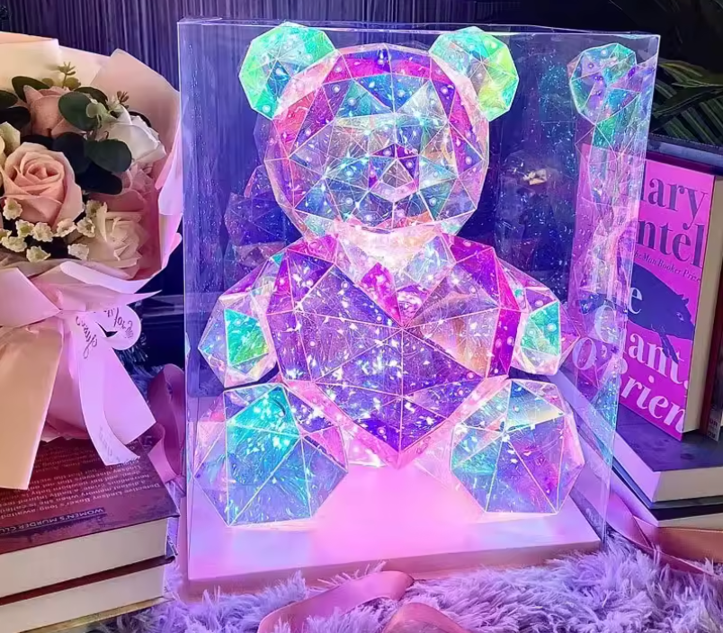 Osito luminoso con un corazón romántico