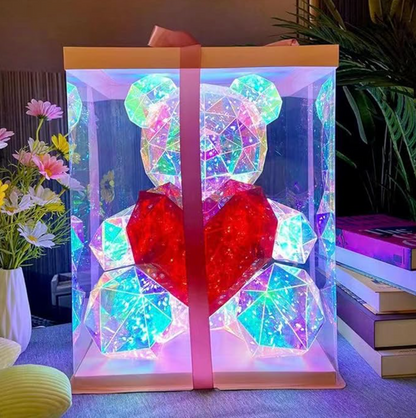 Osito luminoso con un corazón romántico